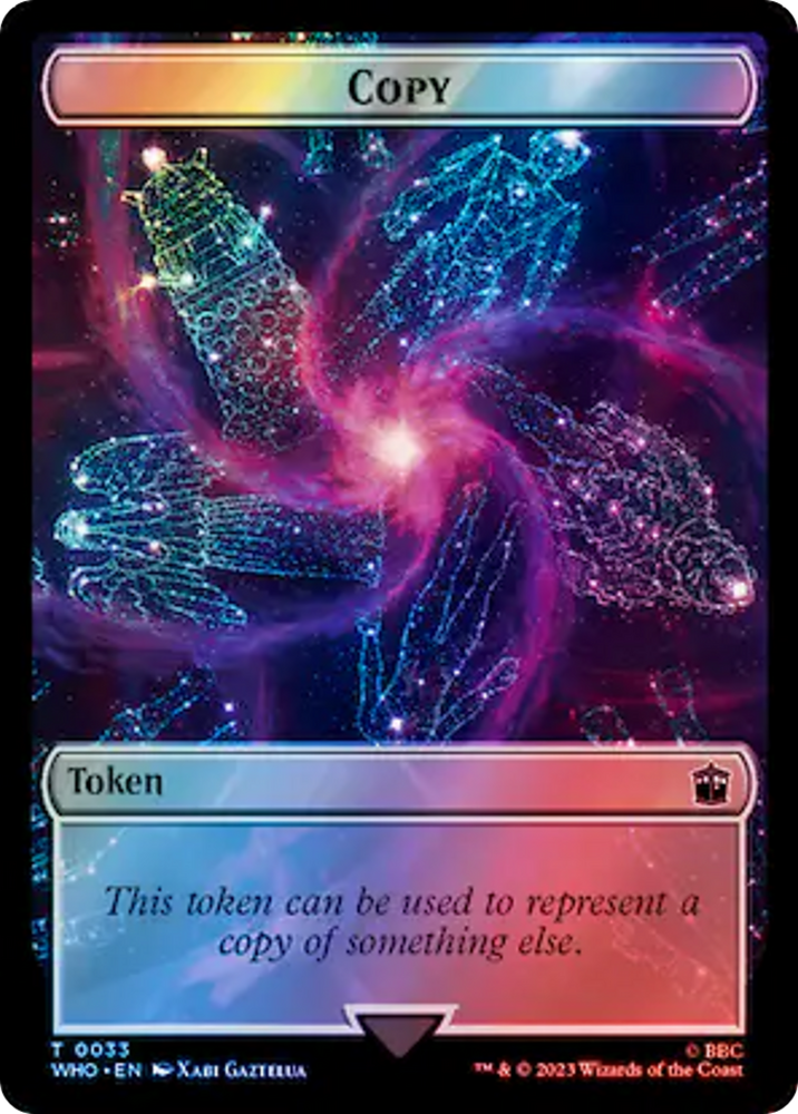 Copy // Alien Warrior Double-Sided Token (Surge Foil) [Doctor Who Tokens]