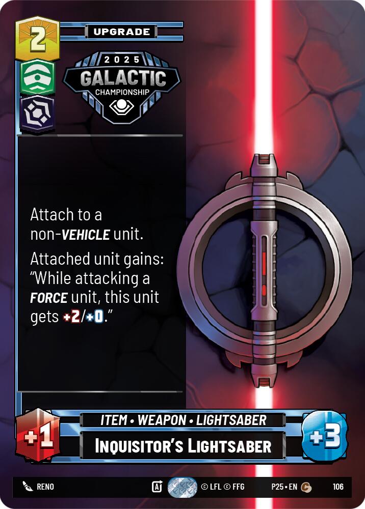 Inquisitor's Lightsaber (106) (106) [Organized Play Promos]