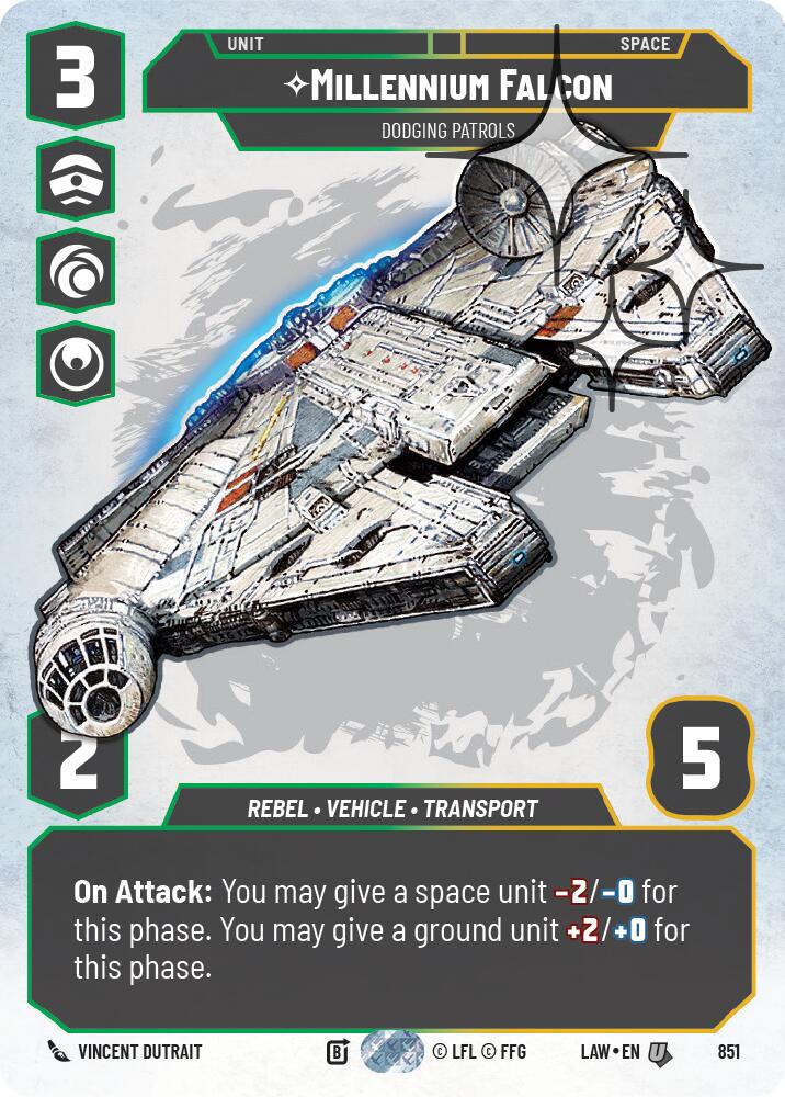Millennium Falcon - Dodgingg Patrols (Prestige Foil) (851) (851) [A Lawless Time]