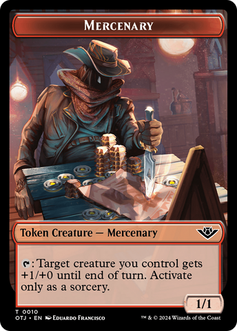 Mercenary // Copy Double-Sided Token [Outlaws of Thunder Junction Tokens]