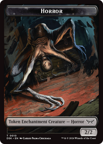 Horror // Glimmer Double-Sided Token [Duskmourn: House of Horror Tokens]