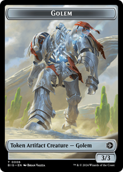 Treasure // Golem Double-Sided Token [Outlaws of Thunder Junction Tokens]