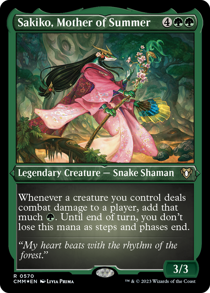 Sakiko, Mother of Summer (Foil Etched) [Commander Masters]