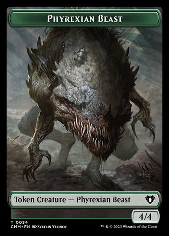 Treasure // Phyrexian Beast Double-Sided Token [Commander Masters Tokens]