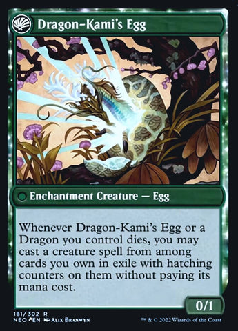 The Dragon-Kami Reborn // Dragon-Kami's Egg [Kamigawa: Neon Dynasty Prerelease Promos]