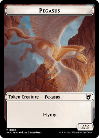 Pegasus // Saproling Double-Sided Token [Wilds of Eldraine Commander Tokens]