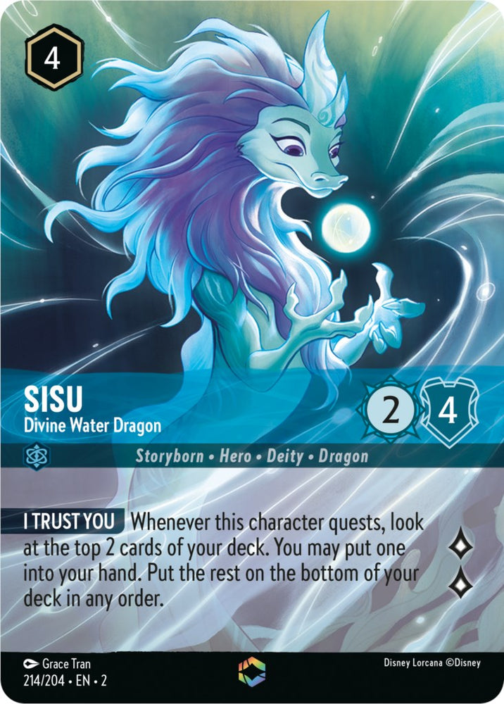 Sisu - Divine Water Dragon (Alternate Art) (214/204) [Rise of the Floodborn]