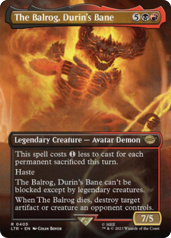 The Balrog, Durin's Bane (Borderless Alternate Art) [The Lord of the Rings: Tales of Middle-Earth]