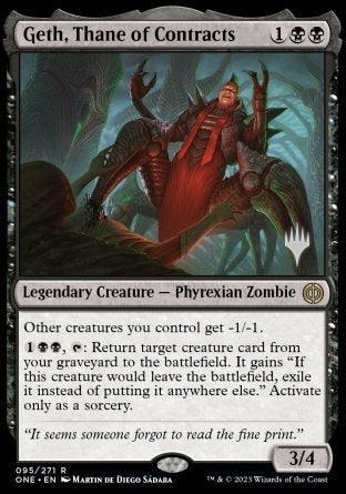 Geth, Thane of Contracts (Promo Pack) [Phyrexia: All Will Be One Promos]