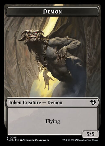 Clue // Demon Double-Sided Token [Commander Masters Tokens]