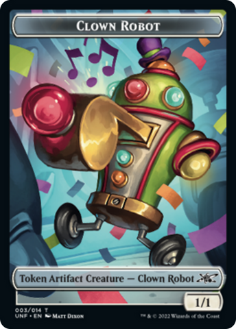 Clown Robot (003) // Treasure (013) Double-Sided Token [Unfinity Tokens]