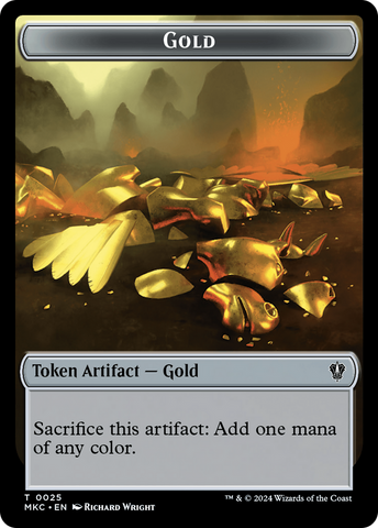 Gold // Lightning Rager Double-Sided Token [Murders at Karlov Manor Commander Tokens]