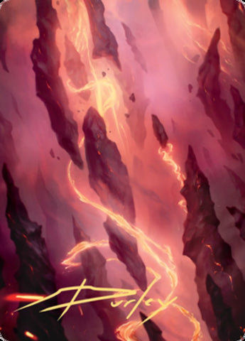 Mountain 1 Art Card (Gold-Stamped Signature) [Zendikar Rising Art Series]