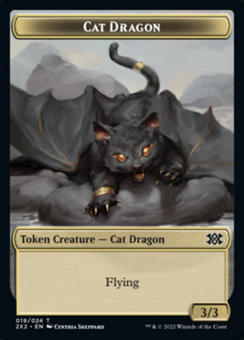 Cat Dragon // Treasure Double-Sided Token [Double Masters 2022 Tokens]