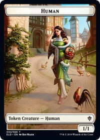 Human // Food (18) Double-Sided Token [Throne of Eldraine Tokens]