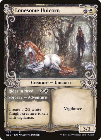 Lonesome Unicorn // Rider in Need (Showcase) [Throne of Eldraine]