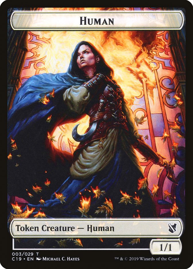 Pegasus // Human Double-Sided Token [Commander 2019 Tokens]