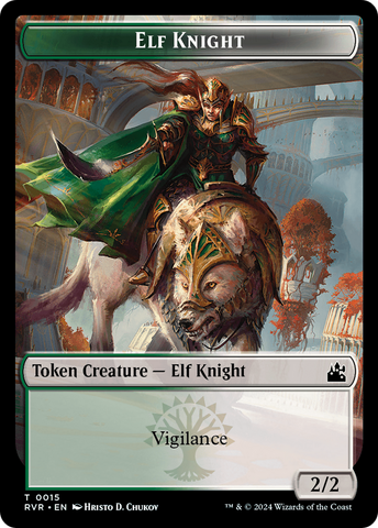 Elf Knight // Emblem - Domri Rade Double-Sided Token [Ravnica Remastered Tokens]